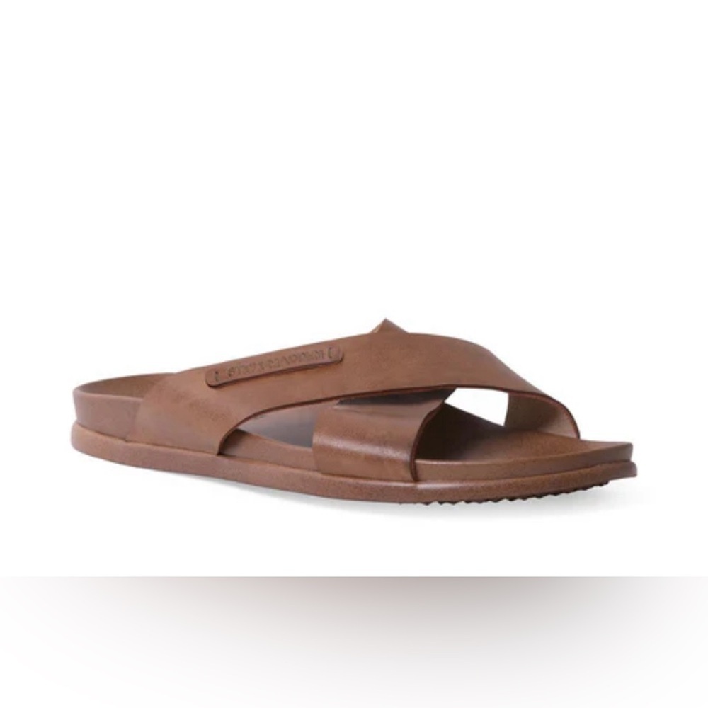 Like new! Steve Madden Men’s “SONNY” Leather Criss Cross Slide Sandal. Men’s 9
